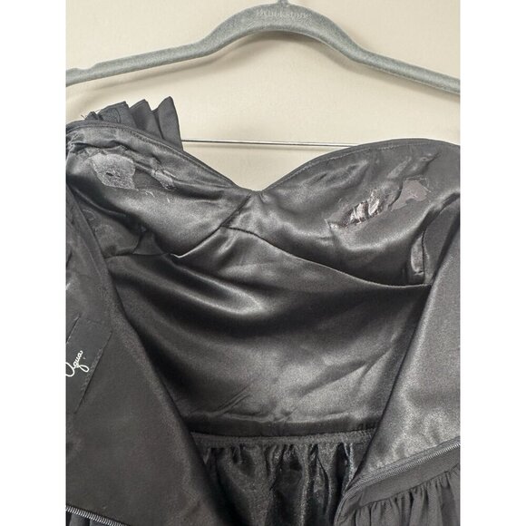 Y2K Black Strapless Prom Dress Bubble Hem Coquette Cocktail Hoco Sorority Rush - Picture 6 of 13